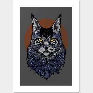 Maine Coon Cat Posters and Art